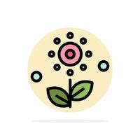 fleur plante rose printemps abstrait cercle fond plat couleur icône vecteur
