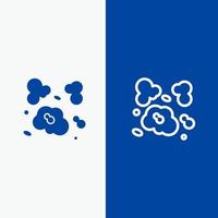 air poussière environnement pollution ligne et glyphe icône solide bannière bleue ligne et glyphe icône solide bannière bleue vecteur