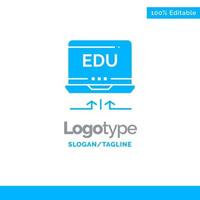 modèle de logo d'entreprise bleu éducation flèche matériel pour ordinateur portable vecteur