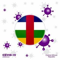 priez pour la république centrafricaine covid19 coronavirus typographie drapeau restez à la maison restez en bonne santé prenez soin de votre propre santé vecteur
