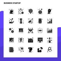 25 jeu d'icônes de démarrage d'entreprise modèle d'illustration vectorielle d'icône de glyphe solide pour des idées web et mobiles pour une entreprise commerciale vecteur
