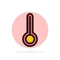 thermomètre de température météo abstrait cercle fond plat couleur icône vecteur