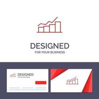 carte de visite créative et modèle de logo diagramme de croissance graphique d'organigramme augmenter l'illustration vectorielle de progrès vecteur