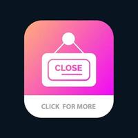 panneau de marketing fermer le bouton de l'application mobile version de glyphe android et ios vecteur