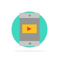 application mobile application mobile vidéo abstrait cercle fond plat couleur icône vecteur