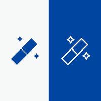 conception graphique outil ligne et glyphe icône solide bannière bleue ligne et glyphe icône solide bannière bleue vecteur