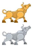 métal, or et fer, taureau, vue côté boeuf vecteur