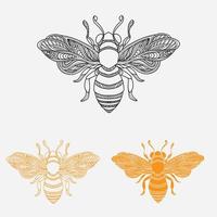 conception de simétrie d'abeille vecteur