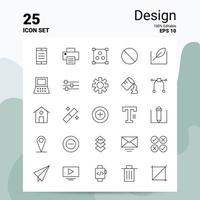 25 design icon set 100 eps modifiables 10 fichiers business logo concept idées ligne icône design vecteur
