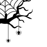 arbre sec avec icône isolé araignées vecteur