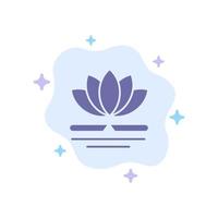 fleur spa massage icône bleue chinoise sur fond de nuage abstrait vecteur