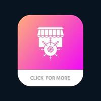 boutique objectif d'achat bouton d'application mobile d'entreprise version de glyphe android et ios vecteur