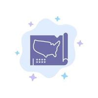 carte états unis usa icône bleue sur fond de nuage abstrait vecteur