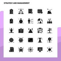 25 jeu d'icônes de stratégie et de gestion modèle d'illustration vectorielle d'icône de glyphe solide pour des idées web et mobiles pour une entreprise commerciale vecteur
