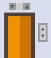 modèle de bannière d'icône de vecteur d'icône de couleur plate de construction de bâtiment d'ascenseur
