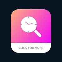 recherche recherche montre horloge bouton application mobile android et ios version glyphe vecteur
