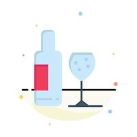 modèle d'icône de couleur plate abstraite d'amour de verre de bouteille de boisson vecteur