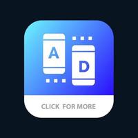 marketing publicitaire en ligne tablette application mobile bouton android et ios version glyphe vecteur