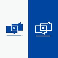 marketing viral marketing viral ligne numérique et glyphe icône solide bannière bleue ligne et glyphe icône solide bannière bleue vecteur