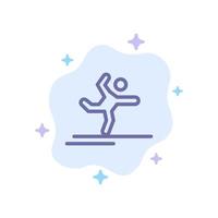 gymnastique de l'athlète exécutant l'icône bleue d'étirement sur fond de nuage abstrait vecteur