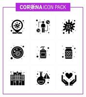 ensemble simple de covid19 protection bleu 25 icône pack icône inclus lotion covid bactérie virale infection coronavirus viral 2019nov éléments de conception de vecteur de maladie