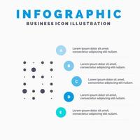 données non structurées science des données non sécurisées icône solide infographie 5 étapes fond de présentation vecteur