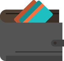 portefeuille en espèces carte de crédit dollar finance argent plat couleur icône vecteur icône modèle de bannière