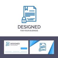 carte de visite créative et modèle de logo contrat de signature électronique document numérique illustration vectorielle internet vecteur