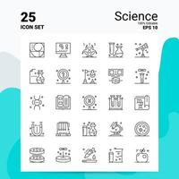 25 science icon set 100 eps modifiables 10 fichiers business logo concept idées ligne icône design vecteur