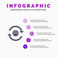 flèche rafraîchir recharger informatique infographie modèle de présentation présentation en 5 étapes vecteur