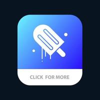 crème glacée crème américaine usa bouton d'application mobile version de glyphe android et ios vecteur