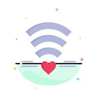 modèle de logo d'entreprise de coeur de mariage d'amour wifi couleur plate vecteur