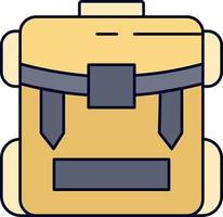 sac camping zipper randonnée bagages plat couleur icône vecteur