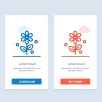 fleur pâques nature bleu et rouge télécharger et acheter maintenant modèle de carte de widget web vecteur