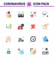 covid19 protection coronavirus pendamic 16 jeu d'icônes de couleur plate comme l'avion de vacances coronavirus stéthoscope soins de santé coronavirus viral 2019nov éléments de conception de vecteur de maladie