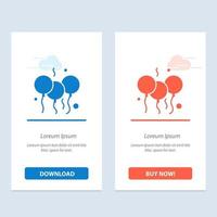 ballon de la fête indienne inde bleu et rouge télécharger et acheter maintenant modèle de carte de widget web vecteur