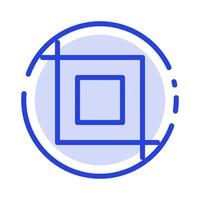 outil de recadrage transformer l'icône de la ligne en pointillé bleu vecteur