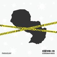 modèle de verrouillage de la carte du pays du paraguay pour la pandémie de coronavirus pour arrêter la transmission du virus modèle de sensibilisation au covid 19 vecteur