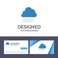 carte de visite créative et modèle de logo ciel pluie nuage nature printemps illustration vectorielle vecteur