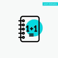 cahier d'éducation bloc-notes 11 icône de vecteur de point de cercle de surbrillance turquoise
