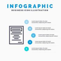 livre éducation étude ligne icône avec 5 étapes présentation infographie fond vecteur