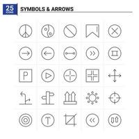 25 symboles flèches icon set vector background