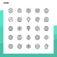 ensemble d'icônes de ligne globe ensemble 25 icônes conception de style minimalisme vecteur icônes noires ensemble pack de pictogrammes linéaires