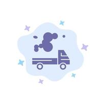 icône bleue de pollution de gaz d'émission de camion d'automobile sur le fond abstrait de nuage vecteur