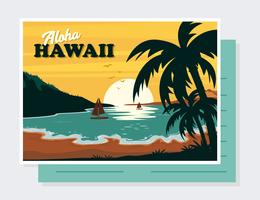 Vecteur de carte postale d'Hawaï