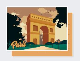 Vecteur de carte postale de Paris