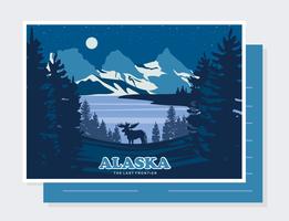 Vecteur de carte postale de l'Alaska