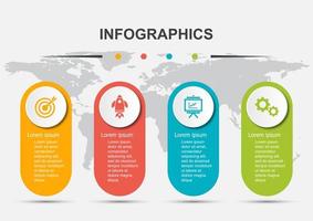 modèle de conception infographique avec 4 étiquettes vecteur