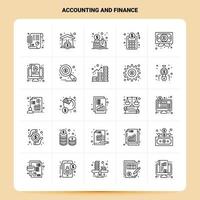 contour 25 ensemble d'icônes de comptabilité et de finance conception de style de ligne vectorielle icônes noires définies pack de pictogrammes linéaires idées d'affaires web et mobiles conception illustration vectorielle vecteur