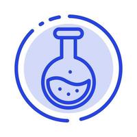 tube labe test scientifique éducation icône ligne pointillée bleue vecteur